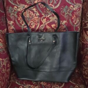 Cole Haan Black Pebbled Leather Tote